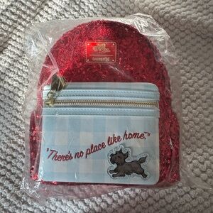 Loungefly Wizard Of Oz Dorothy Ruby Red Sequin Mini Backpack